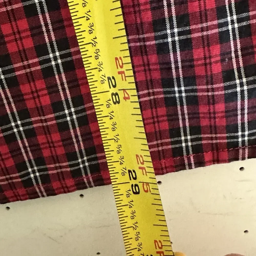 Ralph Lauren‎ Mens 15.5 34/35 Red Plaid Stretch Poplin Button Shirt